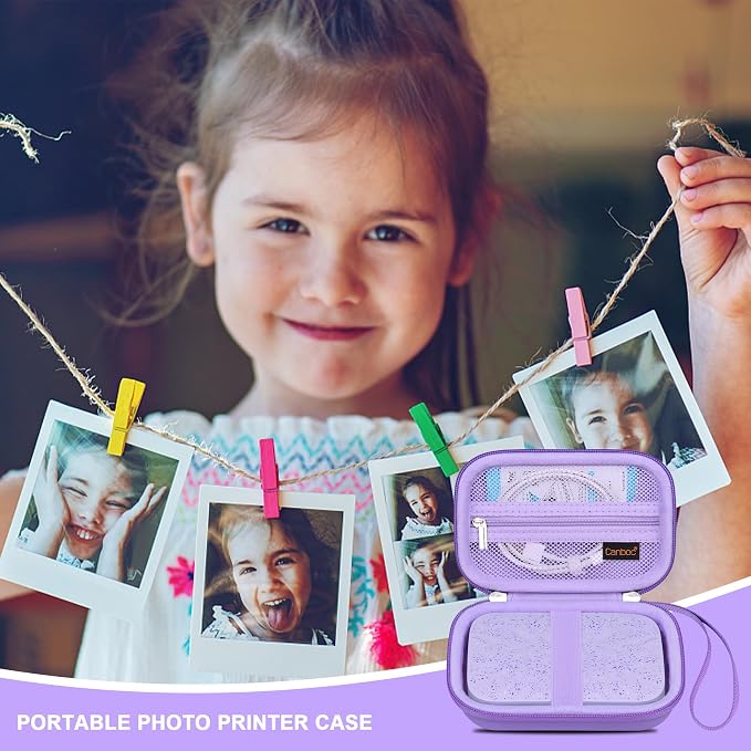 Canboc Carrying Case for HP Sprocket Portable 2x3 Instant Photo Printer | For Kodak Step Wireless Mobile Photo Printer, Zipper Mesh Bag fits Photo Paper Cable, Purple - Image 7