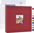 Mublalbum 8x8 Inch 3 Ring DIY Scrapbook Photo Album 40 Pages, Red | 3 Ring Binder Scrapbook, Linen Cover, 20 Plastic Sleeves 40 Pages, Memory Book for Wedding, Baby, Family, DIY Projects by Mublalbum