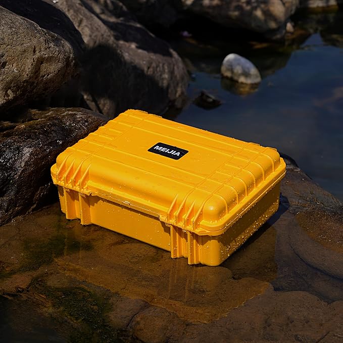 MEIJIA All Weather IP67 Waterproof Hard Camera Case,Hard Protective Case,Hard Case with Customizable Foam,Fit Use of Drones,Camera,Equipments,Pistols(Yellow,18.5 x14.06x6.93inches) - Image 5