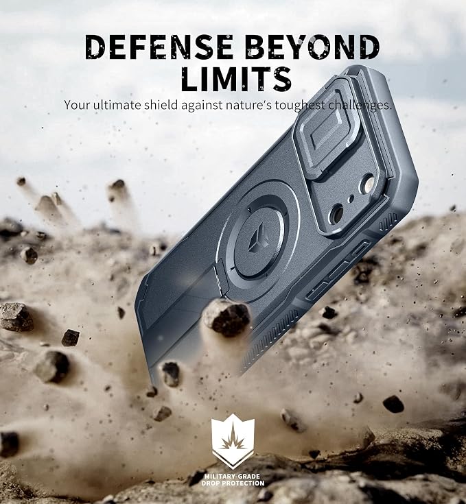 Dexnor for iPhone 17 Pro Max Case, [Built-in Flip Camera Cover & Camera Control Cover & Kickstand], Compatible with MagSafe, Heavy-Duty Rugged Shockproof Magnetic Phone Cover, 6.9 inch Navy Blue - Image 6