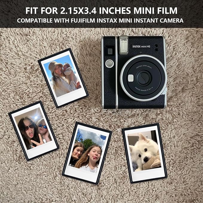Mini Magnetic Picture Frame for Fujifilm Instax Mini Instant Camera | Fits Mini 13/12/11/41/SE/EVO Camera 2.15"x3.4" Films, Mini Magnet Picture Frames for Fridge, Home, School, Black, 20 Pack - Image 4