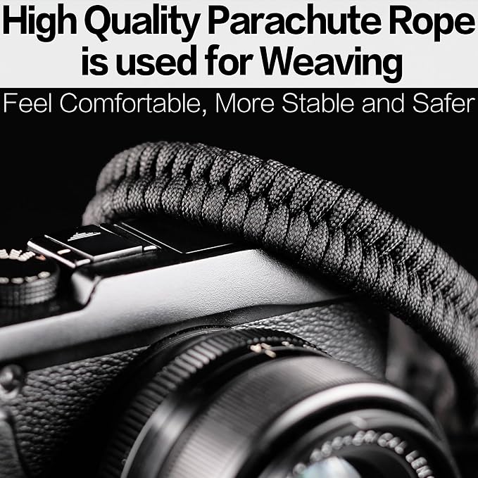 Paracord Camera Wrist Strap Lanyard-Quick Release for DSLR Mirrorless Black | Adjustable wrist size,High-strength paracord material, lightweight 1.16oz, secure metal clasp,Fits Canon Nikon Sony Fuji - Image 7