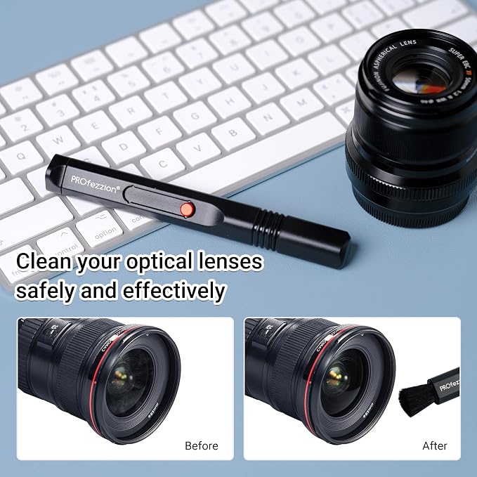 PROfezzion Double-Ended Lens Cleaning Pen for Electronics, Black | Soft Brush & Silicone Wiper Included, for Electronics, Earbuds, Laptop, Cell Phone, Keyboard, Camera Lens, Easy to Carry - Image 5