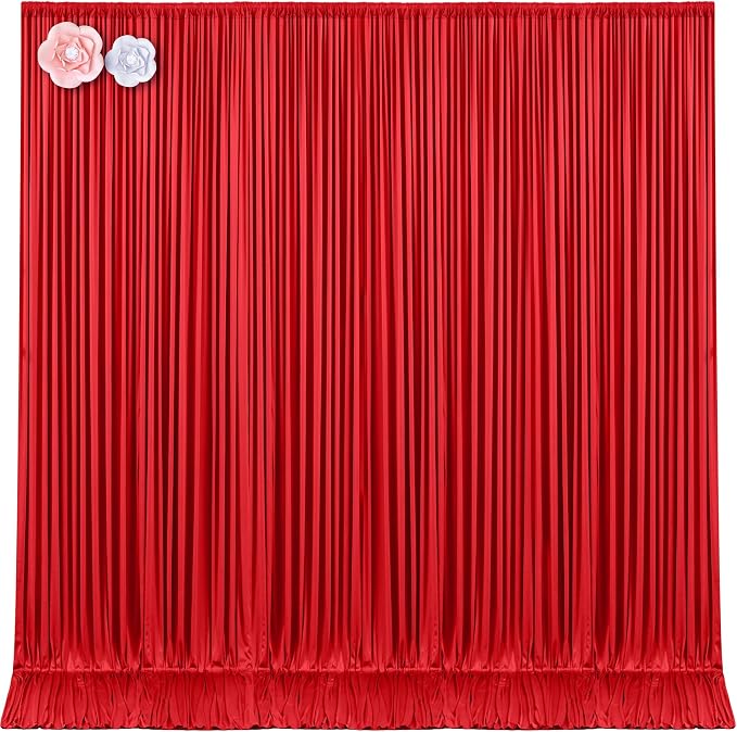 10x12 Red Backdrop Curtains for Wedding Party Wrinkle Free Backdrops Curtain Drapes Fabric Decorations Photo Back Drop Cloth for Baby Shower Photography Stage Reception 5ft x 12ft,2 Panels by Tao-GePartyDecorations