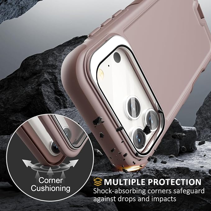Follaroma Magnetic for iPhone 17 Pro Case with Camera Stand, Light Brown | Built-in Glass Camera Cover Stand,Compatible with MagSafe,Heavy Duty Shockproof Protective,Military-Grade Anti-DropDual Case - Image 5