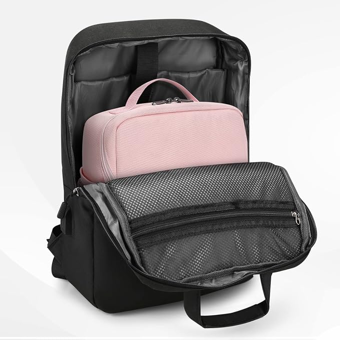 BAIGIO Camera Bag Insert Handbag Inner Case Large Capacity Small Camera Insert Bag Shockproof and Water-resistant DSLR SLR Foldable Protective Camera Organizer Cube Padded Camera Bag Pink - Image 8