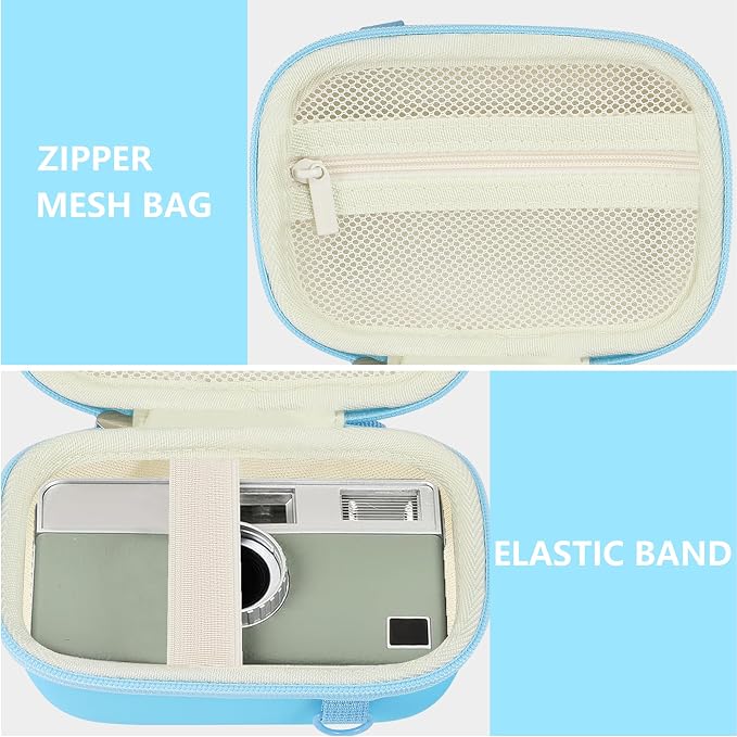Leayjeen Hard EVA Case for KODAK EKTAR H35 H35N Film Camera - Blue | Compatible with KODAK Ultra F9/M35/M38/RETO/Paper Shoot 35mm Camera, EVA Hard Shell, Fits Film Rolls (Case Only) - Image 5