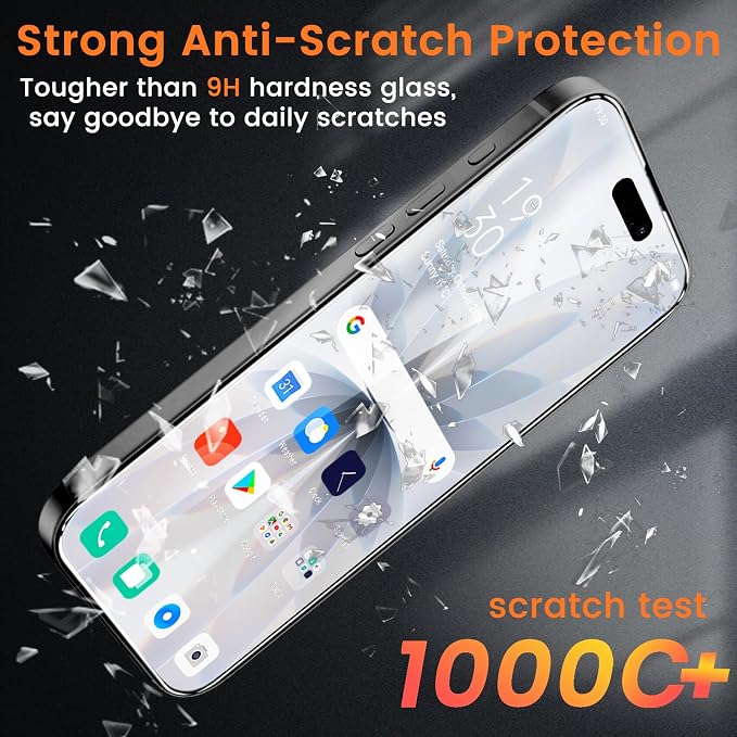 Lesakit 4 Pack Privacy Screen Protector for iPhone 17 6.3-Inch with 4 Pack Camera Lens Protector, Anti Spy Tempered Glass Film 9H Hardness Bubble Free Case Friendly - Image 4