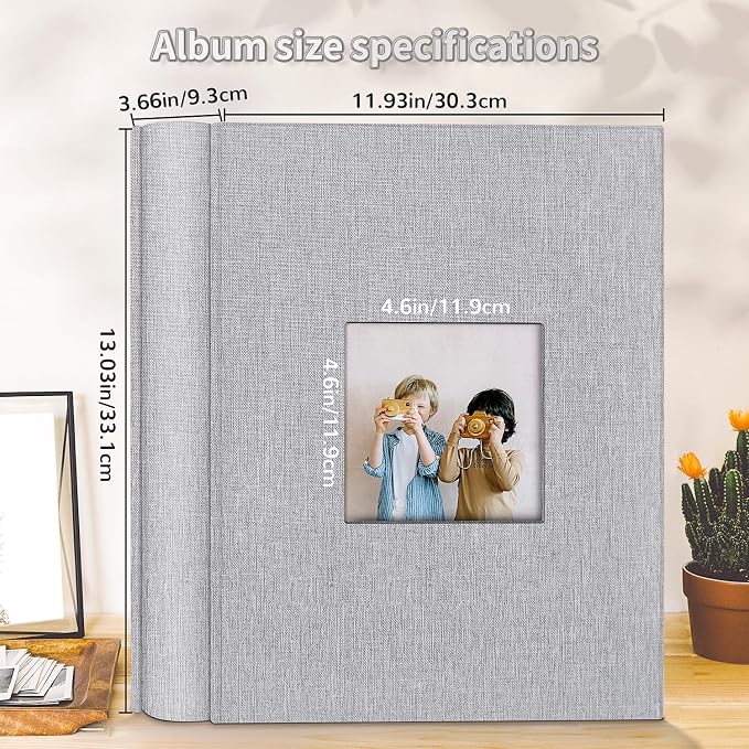Artfeel Photo Album 4x6 with 1000 Pockets,Slip-in Picture Albums,Linen Cover Memory Book with Front Window,White Page Vertical Photo Book for Wedding,Family,Anniversare,Baby,Vacation - Image 3