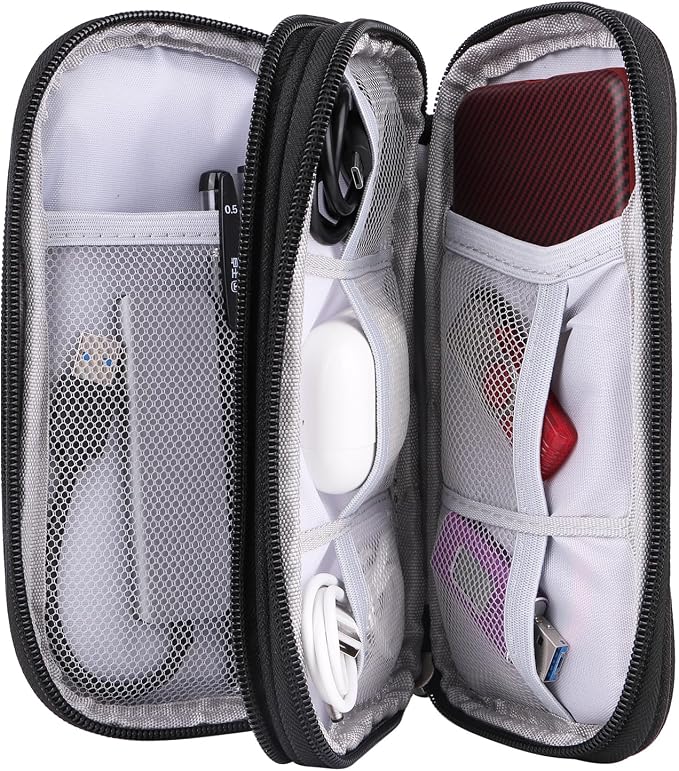 JIAKAI Travel Cable Organizer - Electronics Accessories Bag-Black - Image 6