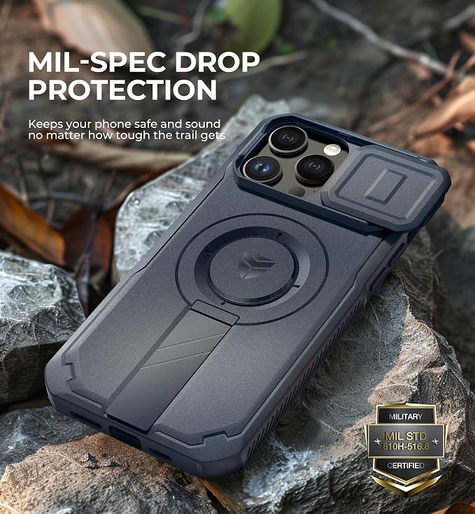 Dexnor for iPhone 14 Pro Max Case with Slide Camera Cover & Adjustable Kickstand, Compatible with MagSafe, Rugged Shockproof Bumper Cases Heavy-Duty Magnetic Protective Cover,6.7 inch,Navy Blue - Image 6