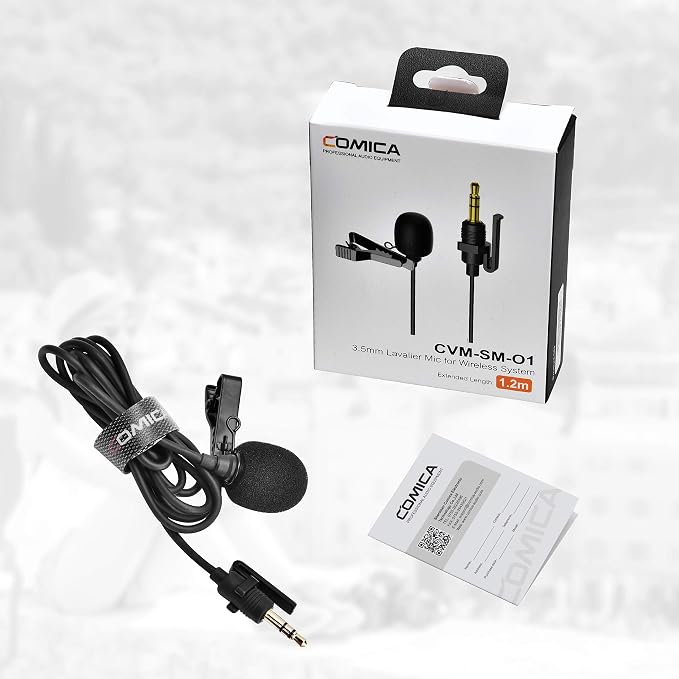 COMICA CVM-SM-O1 Lavalier Lapel Microphone, Omnidirectional TRS Clip-on Condenser Mic Compatible with DSLR Camera BoomX-D/Sennheiser and Other Wireless Transmitter,Lav Mic for Video Recording - Image 6