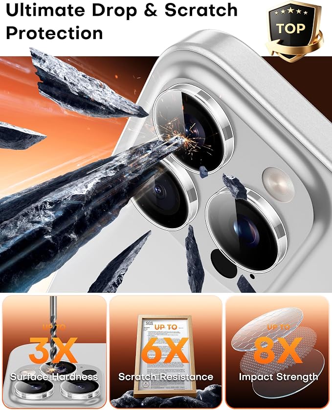 TOCOL for iPhone 14 Pro Max Camera Lens Protector/iPhone 14 Pro Camera Lens Protector Tempered Glass HD Individual Scratch Resistant Cover Accessories Case Friendly 2 Pack（Clear） - Image 4