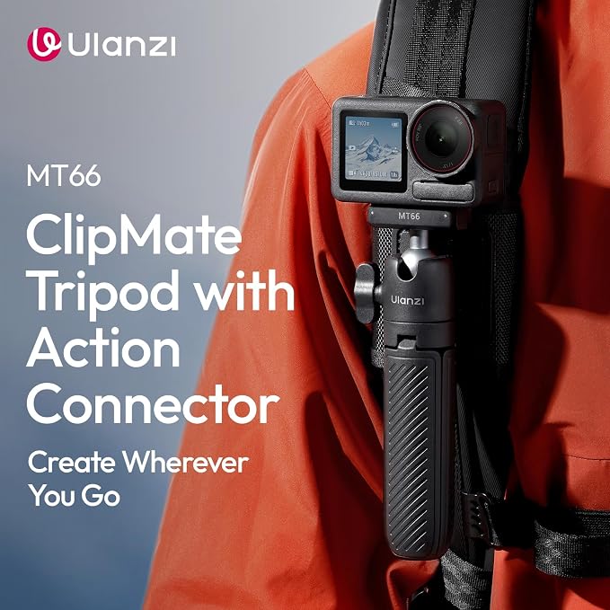 ULANZI MT66 Magnetic Mini Extension Rod Selfie Stick Tripod Handle | with Backpack Strap Mount, Quick Release Tripod for DJI Osmo Action 5 Pro/4/3/Osmo 360, for Vlog Video Recording - Image 2
