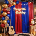20ft x 10ft Red Royal Blue Sequin Backdrop Curtain for Parties, Wrinkle Free Glitter Photo Backdrop Drapes 4 Panels 5x10ft Back Drop Cloth for Wedding Photography Background by Outpain