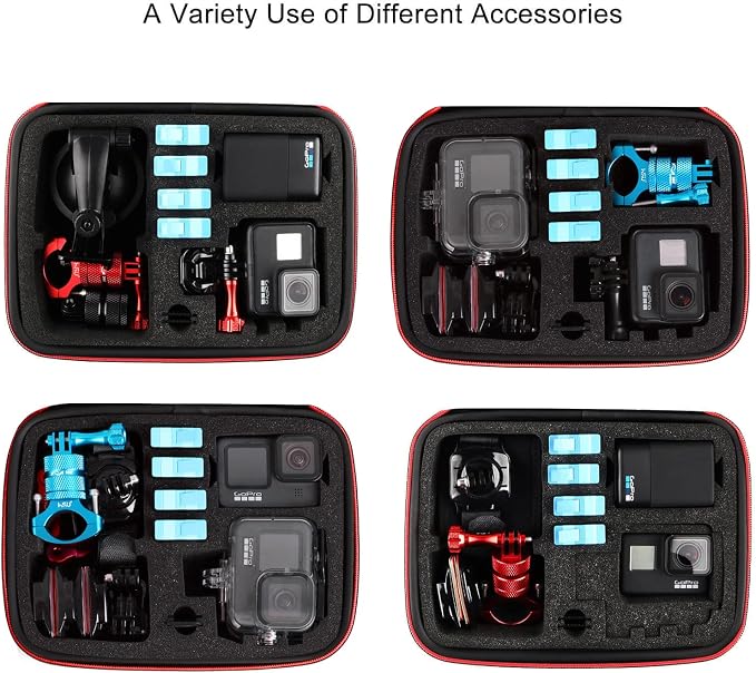HSU Middle Protective Carrying Case for GoPro Hero | 13, 12, 11, 10, 9, 8, 7, 6, 5 Black and Accessories, Compact and Safe Action Camera Travel Storage Solution for Adventurers - Image 3