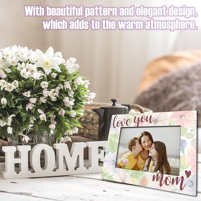 Love You Mom Picture Frame For 4 X 6 Photo With Back Bracket, Rustic Printing Picture Frame For Mom, Desktop Display,Mother Birthday Gifts Mother's Day Decor, Heart-Warming Gifts -D01 - Image 5