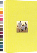 potricher Photo Album 4x6 Pictures, 300 Pockets, Linen Cover, Yellow | Linen Cover, Front Window, Large Capacity 4x6 Picture Albums, Photo Book for Family, Wedding, Anniversary, Baby, Keepsake by potricher