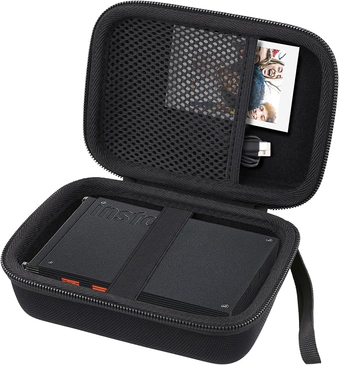 Hard Travel Case for Fujifilm Instax Mini Link+ Printer | Shockproof, Hand Strap Included, Storage Compartment, Travel Carrying Case, Black Case - Image 2