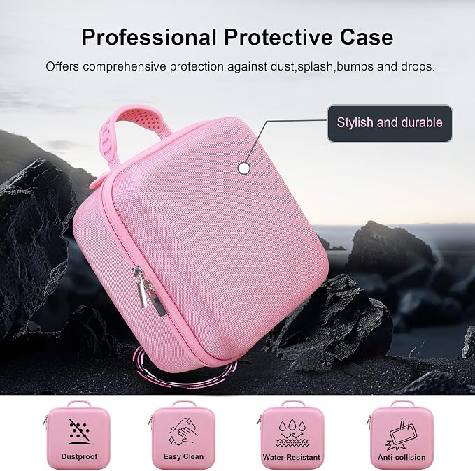 RAIALL Case for Sony Alpha ZV-E10/a6000/a6400/a6700/7 II IV Camera, Pink | for a6100/a6600/ZV-E10 II/ZV E1 Mirrorless Digital Camera and Lens, Hard Travel Bag with a Shoulder Strap and 3 Dividers - Image 6