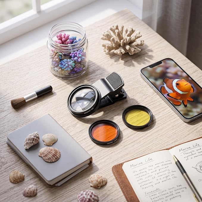 Zerodis Fish Photography Lens, Smartphone Camera Lens Filter Accessories with Macro for Reef Aquarium Photography - Image 9