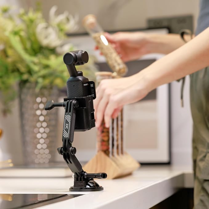 JJC Suction Cup Mount for DJI Osmo Pocket 4 3 Xtra Muse,with Extension Arm | Modular Foldable Car Mount Windshield Dashboard Hood Holder with Cold Shoe Mount,Expansion Adapter,Detachable - Image 2