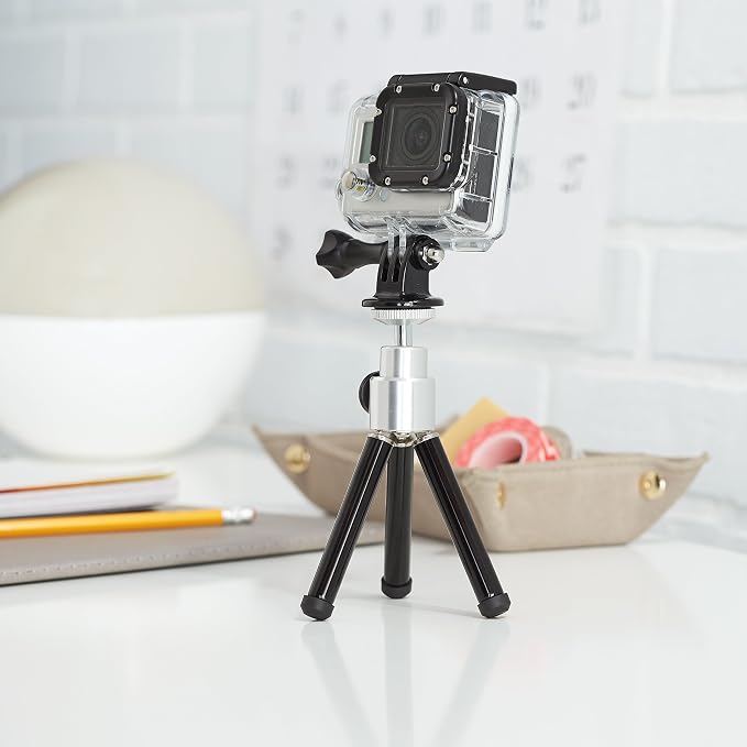 Amazon Basics Lightweight Portable Mini Travel Tripod with 360° Ball Head, Adjustable Height, Desktop, Black - Image 9