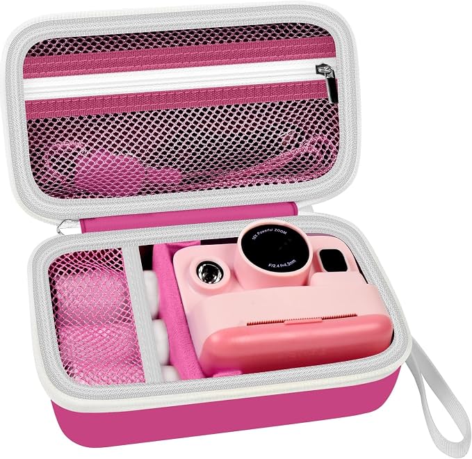 Kids Instant Print Camera Case for DYLANTO for ESOXOFFORE Cameras | Portable Digital Camera Case Organizer for ETIKEZ for YTETCN for DUDUDRAGON with Pocket for Accessories (Box Only)- by Grapsa