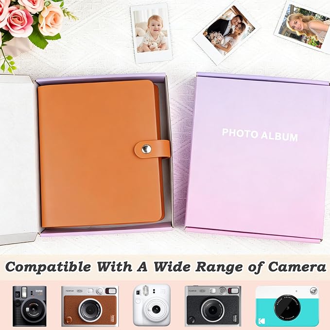 320-Pocket Photo Album for Polaroid 2x3" & Instax Mini Photos, Brown | Gift-Ready Packaging, Beautiful Photo Book, Safely Keep Your Wedding-Anniversary-Birthday-Travel Memories or Mini Cards - Image 6