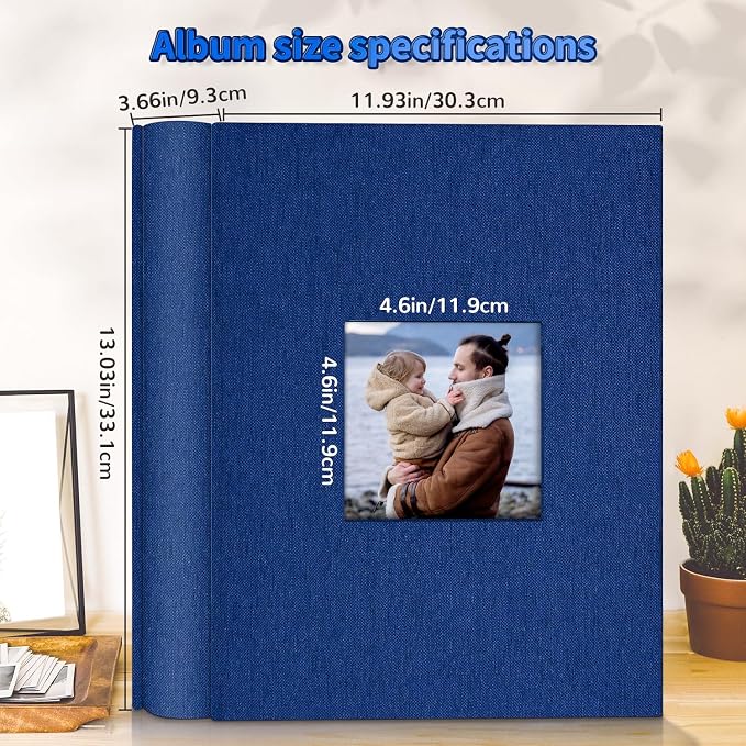 Artfeel Photo Album 4x6 with 1000 Pockets,Slip-in Picture Albums,Linen Cover Memory Book with Front Window,White Page Vertical Photo Book for Wedding,Family,Anniversare,Baby,Vacation - Image 3