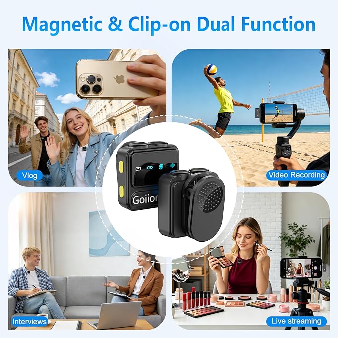 Wireless Lavalier Microphone for iPhone: for Video Recording,Podcasting & Streaming: Professional Mic with Smart Noise Reduction, 30H Battery Life - Great for Vlogging and Content Creators - Image 6