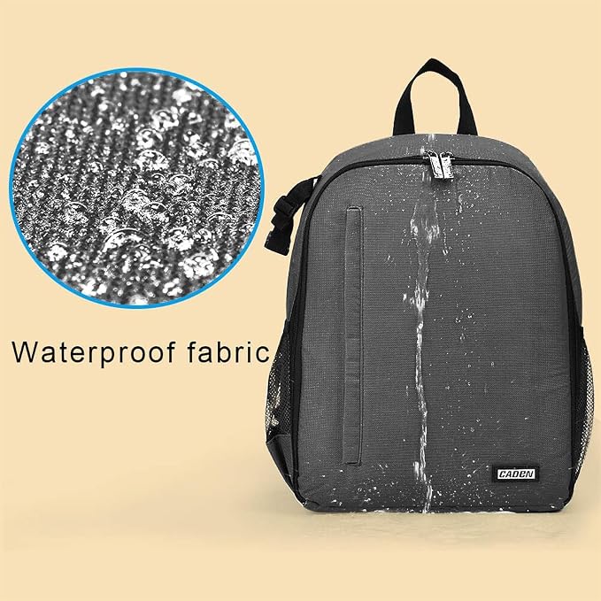 CADeN Camera Backpack Bag Professional for DSLR/SLR Mirrorless Camera Waterproof, Camera Case Compatible for Sony Canon Nikon Camera and Lens Tripod Accessories Gray - Image 7