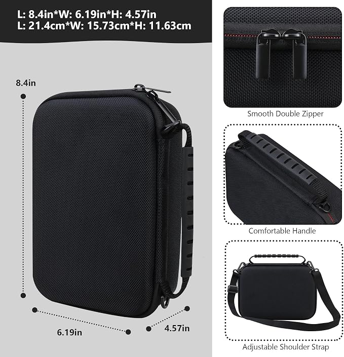 Hard Travel Case for Sony ZV-1F / ZV-1 / ZV-1 II Digital Camera, Protective Cases Bag Fits Vlogger Accessory Kit Tripod, Microphone, LED Video Light, Extra Zipper Pocket fit Battery Pack, Black - Image 3