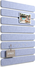 Fluxynara 13" x 2" Felt Wall Panels, Soft Periwinkle | 8-Pack Includes 50 Push Pins and Adhesive Tabs for Photos, Notes and Decor in Bedroom Doors, Home Office or Studios by FLUXYNARA