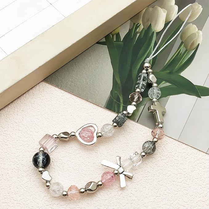 Beaded Camera Wrist Strap Cute Digital Camera Charm Lanyard Phone Chain Keychain Beaded Phone Lanyard Bag Charm - Image 6