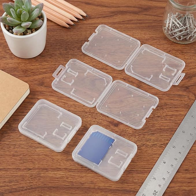 Clear Plastic Memory Card Case, 20 Pcs Transparent SD Card Case | Standard Memory Cards Holder Storage Boxes Compatible with Standard SD Cards, SDHC, SDXC, and TF Cards - Image 6