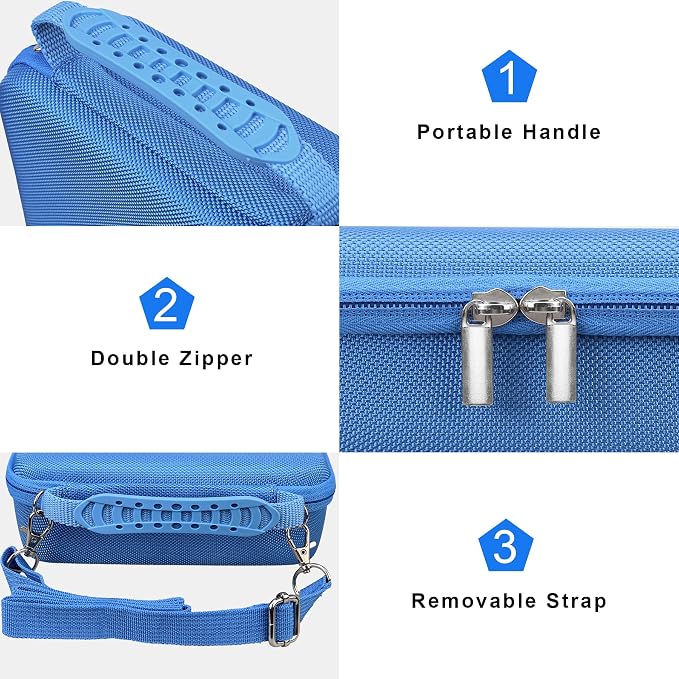 Canboc Carrying Case for Sony ZV-1F/ ZV-1/ ZV-1 II Digital Camera, Blue | Vlogger Accessory Kit Tripod Travel Storage Bag with Strap, Mesh Pocket fit Cable (Case Only) - Image 5