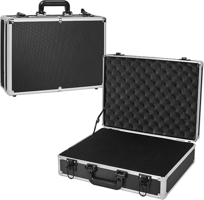 17 Inch Hard Shell Carrying Case | Ideal for Wireless Mic System Storage & Camera Gear Transportation with Customizable Pre-Diced DIY Foam - Image 4