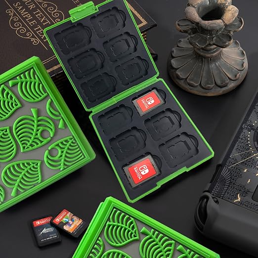 doepeBAE Game Card Case for Nintendo Switch,Portable Game Card Holder,Hard Shell Storage Case,Large Capacity Switch Card Organizer with 12 Card Slots (L Green) - Image 7