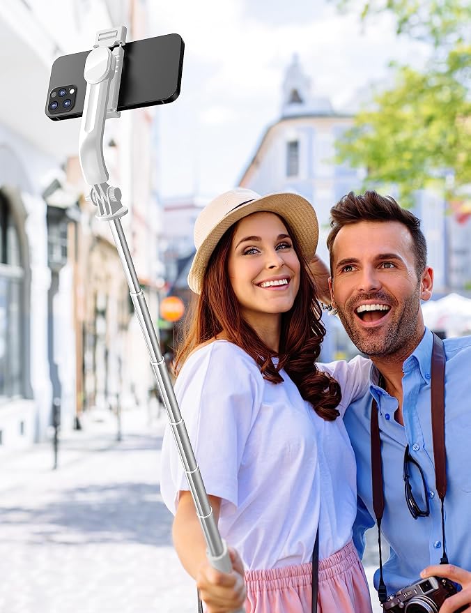 SelfieShow Phone Tripod & Selfie Stick, 41" Extendable Travel Tripod Stand with Detachable Remote, 360 Rotation, Compatible with iPhone/Samsung/GoPro & More (White) - Image 9