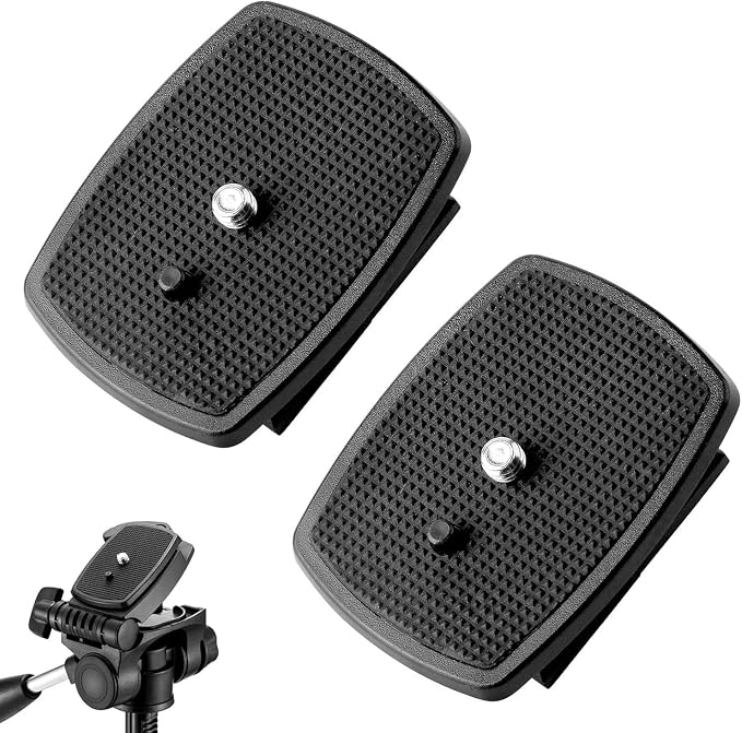 2-Pack Universal 43x43mm Quick Release Plate Set for Velbon Tripods, Compatible with CX-444, CX-888, CX-460, DF-50 - Durable, Easy-to-Use Quick Release System for Efficient Photography by Voganacee