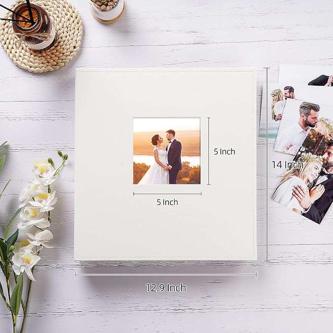 potricher Large Photo Album 4x6 600 Photos, Leather Cover, White | Large Capacity Picture Albums with 600 Horizontal and Vertical Pockets, Photo Book for Family, Wedding, Anniversary, Baby - Image 2