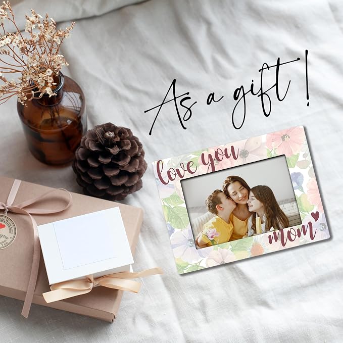 Love You Mom Picture Frame For 4 X 6 Photo With Back Bracket, Rustic Printing Picture Frame For Mom, Desktop Display,Mother Birthday Gifts Mother's Day Decor, Heart-Warming Gifts -D01 - Image 7