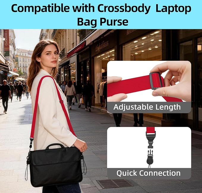 3 Pack Adjustable Shoulder Strap, iPad Strap Nylon Neck Lanyard (Red) - Image 6