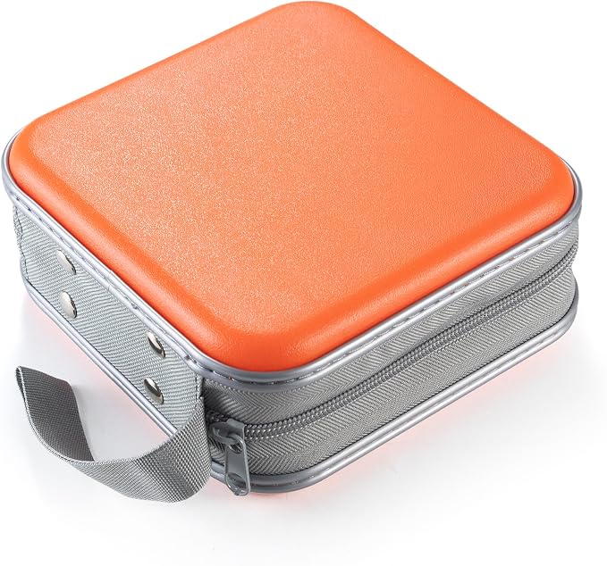 alavisxf xx CD Case, 48 Capacity Hard Plastic Zipper Disc Wallet for Car | DVD Holder, Portable Hand Strap, Anti-Slip Sleeves, Scratch-Resistant Sleeves, Disc Storage Organizer, for Home Office Travel - Image 6