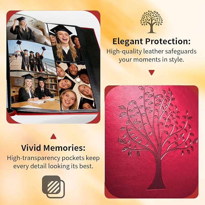 Photo Album 4x6 600 Slip-in Pockets, PU Leather Large Capacity Photo Book | Holds Horizontal & Vertical Photos Acid-Free for Mom Grandma Baby Shower Wedding Anniversary Christmas - Image 4
