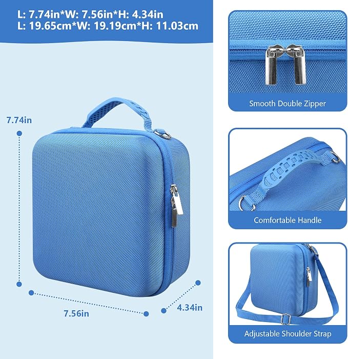 Carrying Case for Sony Alpha ZV-E10/ ZV-E10 II/ZV-E1/ a6400/ a6700/ a6100/ a6000/ a6500/ a6600 Digital Camera, Vlog Camera Kit Storage Holder Fits Tripod, Lens, LED Video Light, Battery, Blue - Image 4