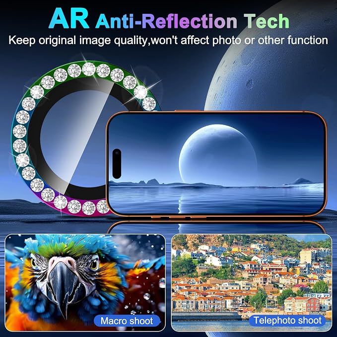 Meshine for iPhone 17 Pro/17 Pro Max Camera Lens Protector,Scratch Proof,Strong Adsorption,9H Hardness with Metal Ring Camera Cover,Ultra Thin Case Friendly, Accessories Lens Protector,Shiny Orange - Image 4