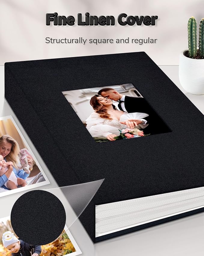 Artfeel Photo Album 4x6 with 300 Pockets,Slip-in Picture Albums,Linen Cover Memory Book with Front Window,White Page Vertical Photo Book for Wedding,Family,Anniversare,Baby,Vacation - Image 6