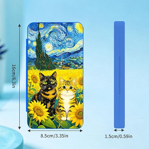 PERFECTSIGHT Switch Game Card Case for Nintendo Switch 2 Lite OLED, Switch 2 Game Holder Cartridge Case for Game Cards and 48 SD Cards, Cute Kawaii Portable Compact Storage Box, Sunflower Cats - Image 6